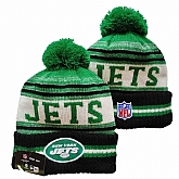 Jets Team Logo Green and Black Pom Cuffed Knit Hat YD,baseball caps,new era cap wholesale,wholesale hats